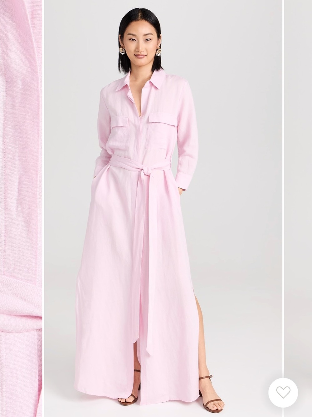 L'AGENCE Cameron Long Shirt Dress Lilac Snow size Small - Picture 5 of 9